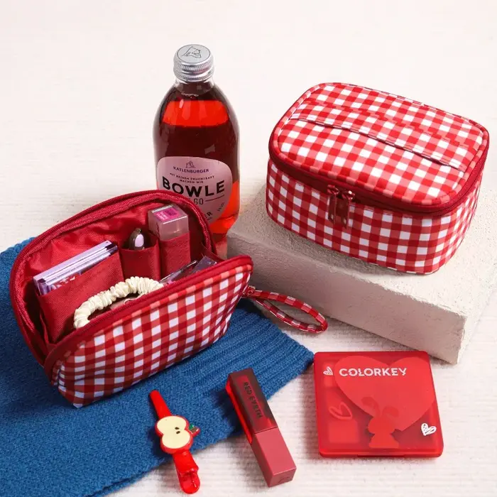 Sac à main mignon à carreaux rouges et violets pour femmes