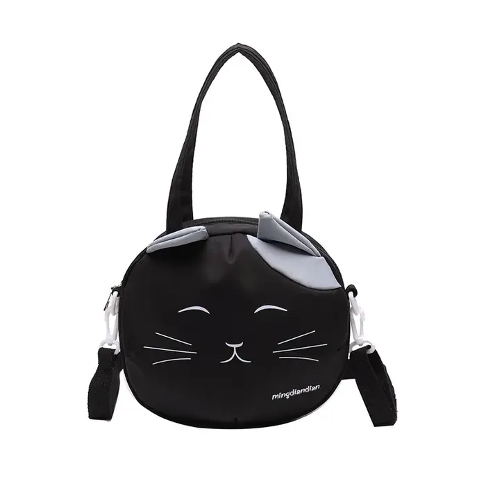 Sac fourre-tout à motif de chat de dessin animé, sac à main léger et décontracté, sacs à bandoulière