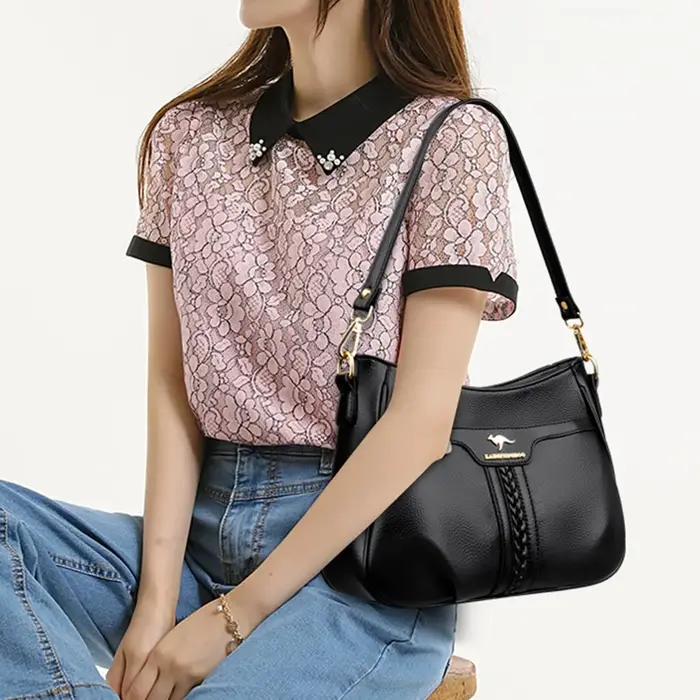 Véritable haute qualité en cuir souple femmes sac à main tendance concepteur femme sac à bandoulière décontracté épaule