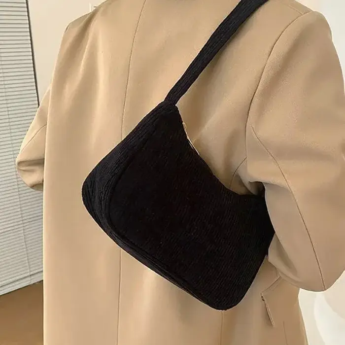 Sac sous les bras demi-lune rétro pour femme