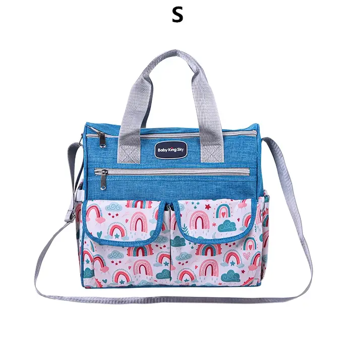Nouveau sac à bandoulière tendance imprimé nuages pour maman ; Sac multifonctionnel grande capacité à porter en travers du corps pour mère et bébé ; Sac à langer de maternité portable pour les sorties