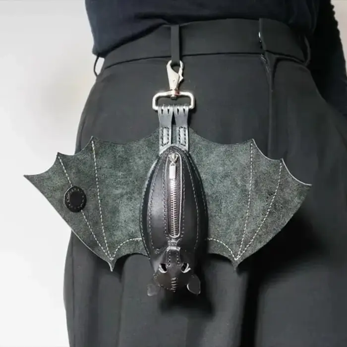 Porte-monnaie en cuir PU chauve-souris