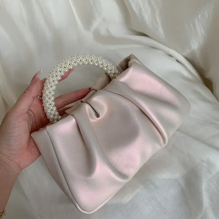 Mode perle poignée femmes dîner pochette sac à main sacs à main Design de luxe dames carré sacs à ba