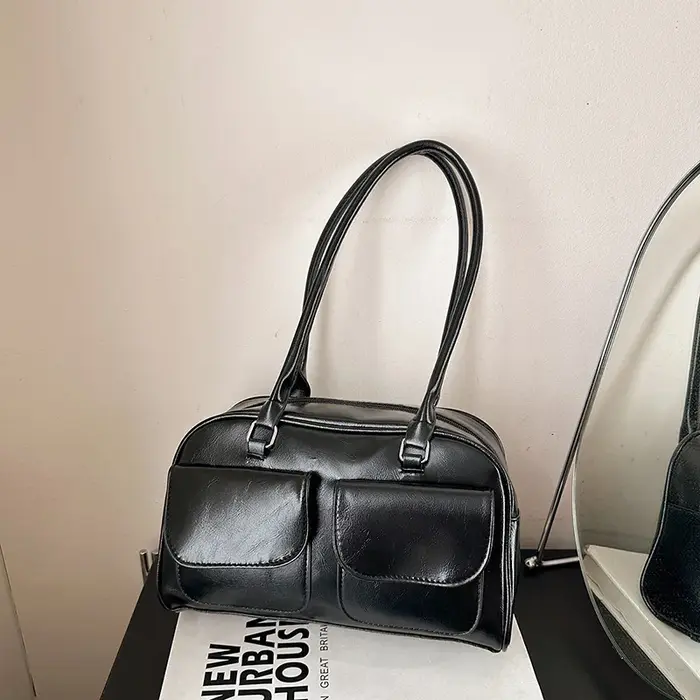 Sac à main de Bowling marron de grande capacité pour femmes