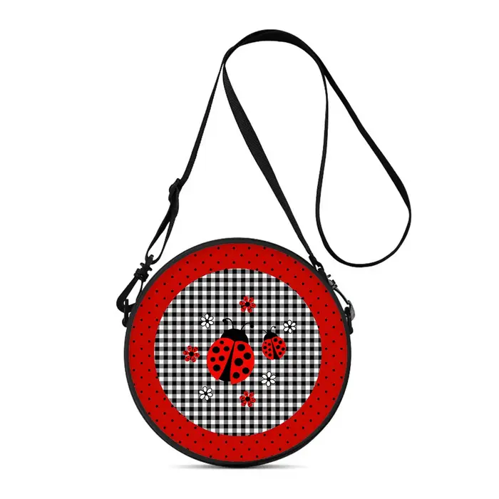 Sac à bandoulière rond Ladybug, sac messager décontracté pour femme, meilleurs cadeaux, sac bandouli