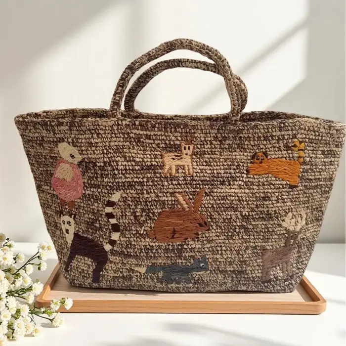 Nouveau sac en raphia tressé fait main