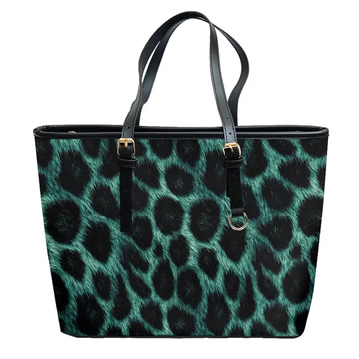 Sac à bandoulière en cuir Oxford PVC imprimé multicolore en fourrure de léopard urbain