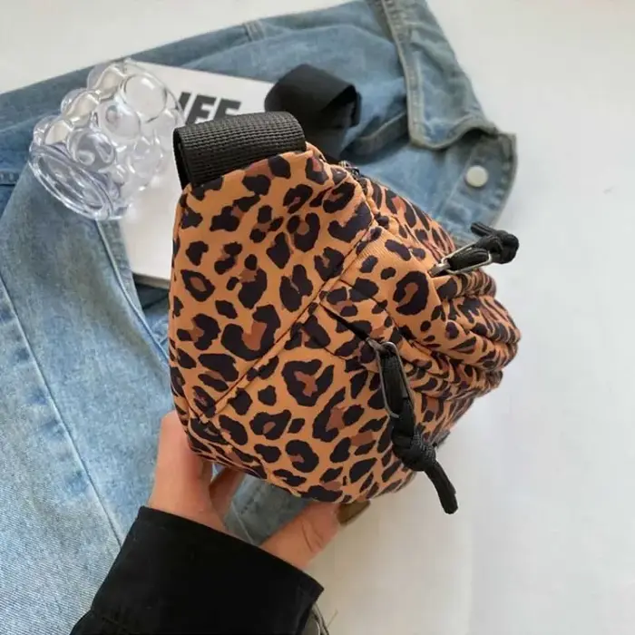 Sac banane imprimé léopard vintage pour femme