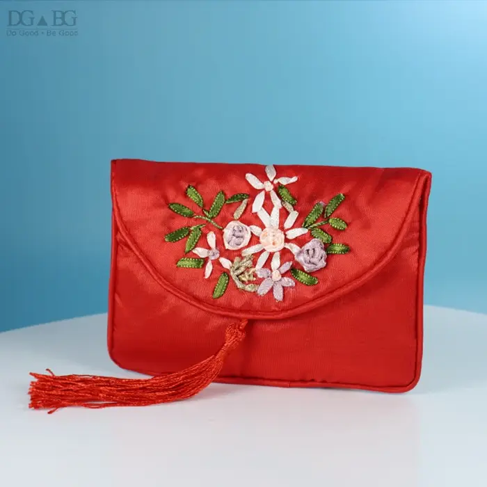Petit sac à main à fermeture éclair en satin avec boucle magnétique, pochette à monnaie, pochette à