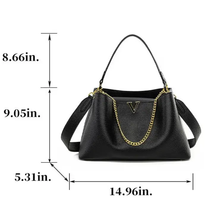 Sac fourre-tout élégant pour femme en cuir PU noir