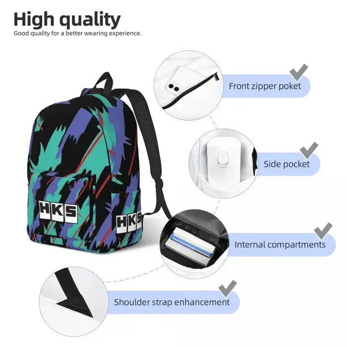 Sac à Dos en Toile à Motif Rétro pour Homme et Femme Adolescent