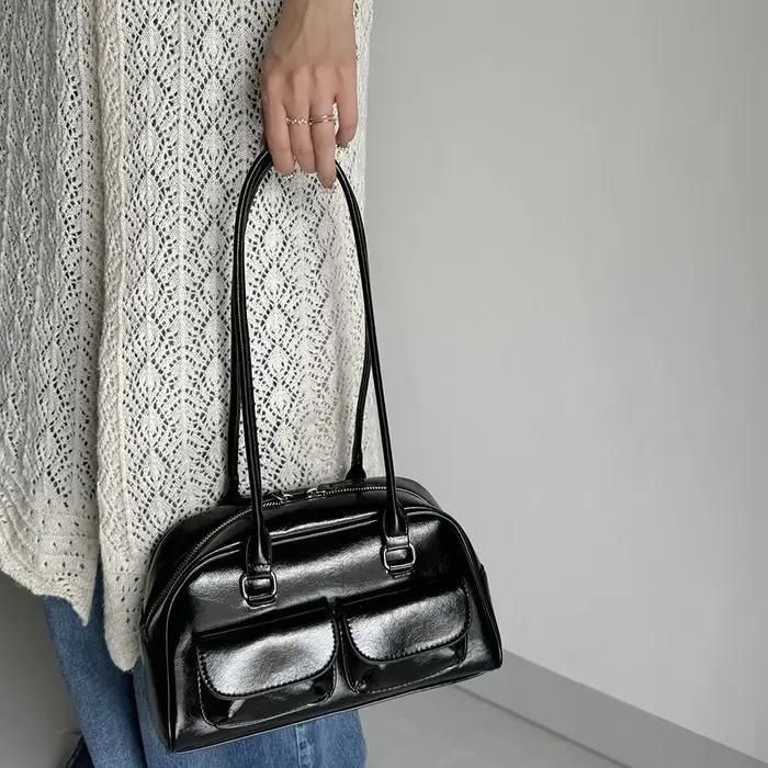 Sac à main de Bowling marron de grande capacité pour femmes
