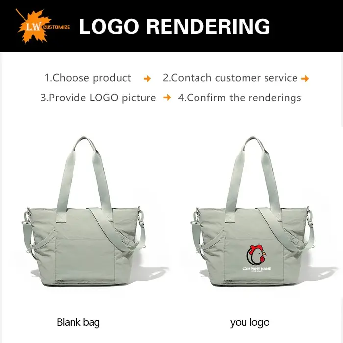 Sac fourre-tout personnalisé imprimé Image nom sac minimaliste femme grande capacité couleur unie sac