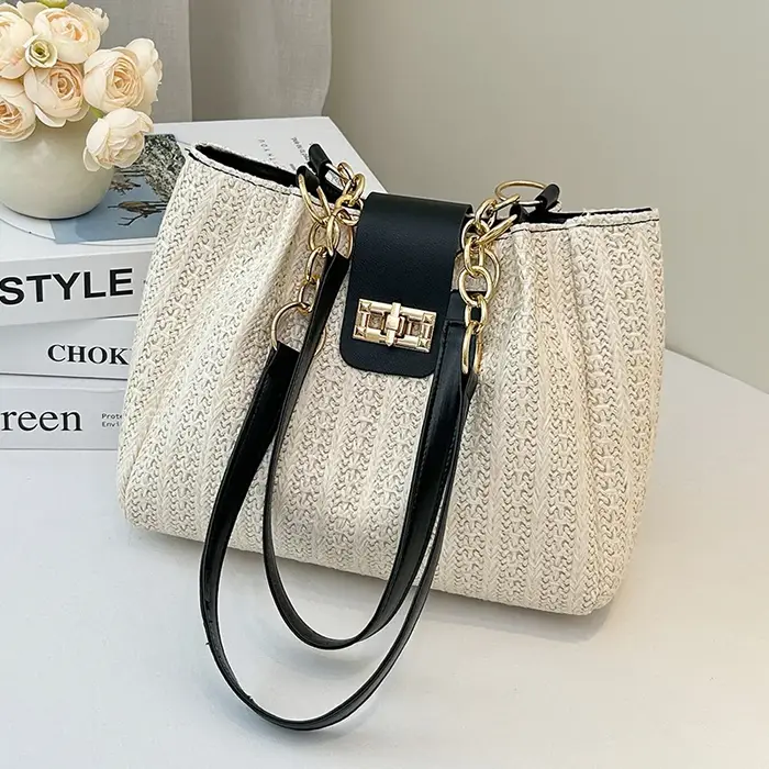 Nouveau Mori mode femmes sac à main rétro tissé sac fourre-tout simple grande capacité épaule sac po