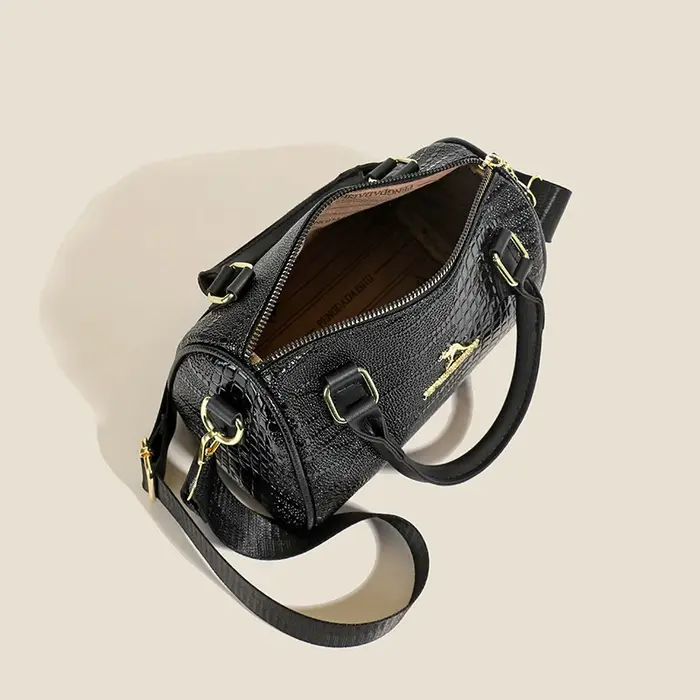 Petit sac à main mode femme sac à bandoulière couleur unie noir