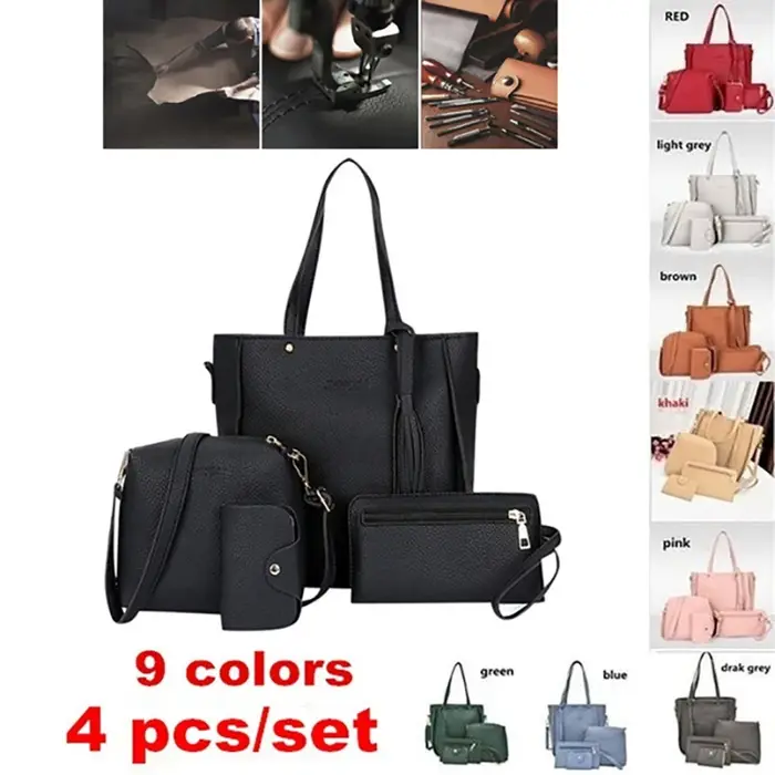 Ensemble de sacs à bandoulière en cuir PU pour femmes