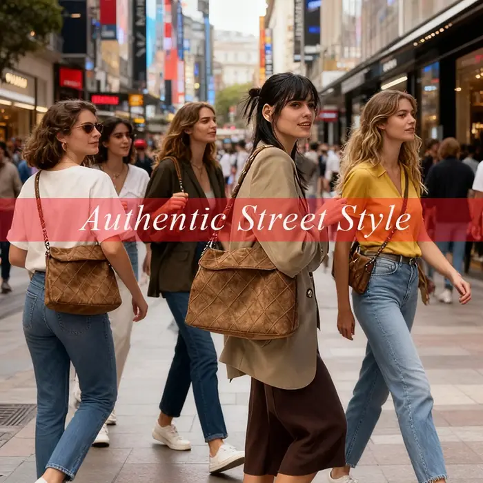 LAORENTOU tissu femmes sangle sac à bandoulière avancé rétro aisselles grande capacité mode matelassé sac à main