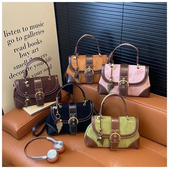 2025 nouvelles femmes automne et hiver élégant rétro daim sac à main exquis banlieue unique épaule décontracté luxe sac à bandoulière