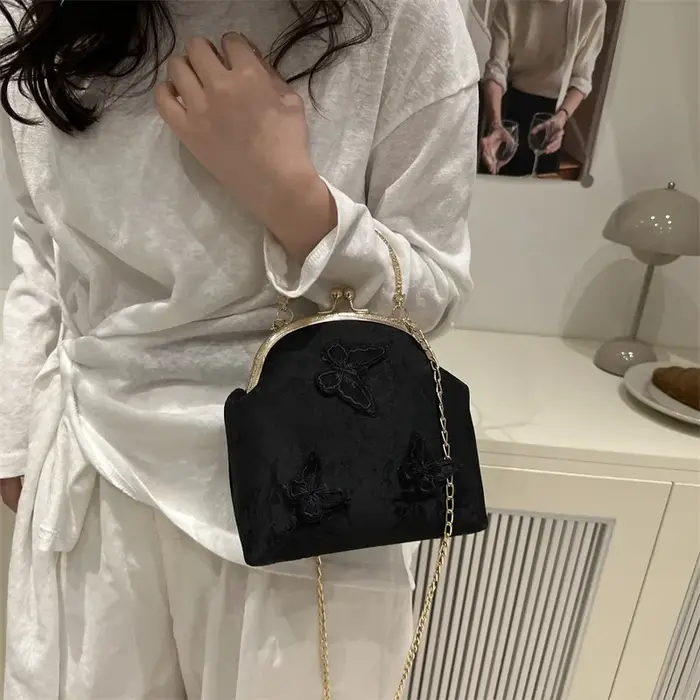 Papillon broderie dîner fête dames chaîne sac à bandoulière élégant Simple femme sacs à main Style chinois femmes