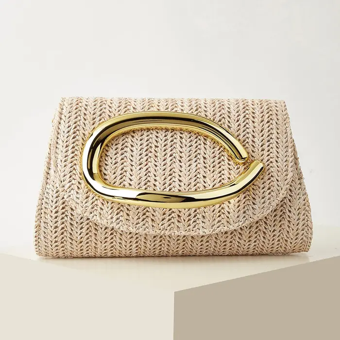 Pochette tissée pour femme avec rabat