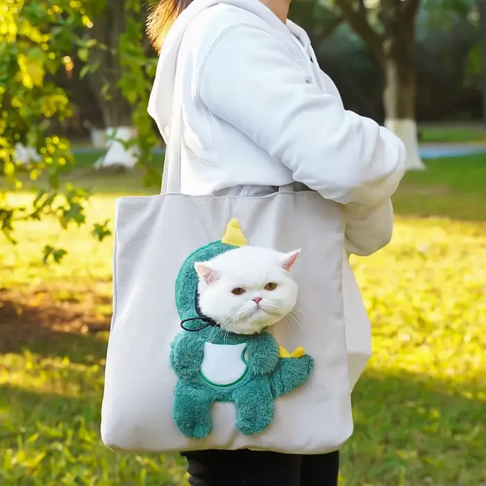 Sac à bandoulière en toile motif chat mignon