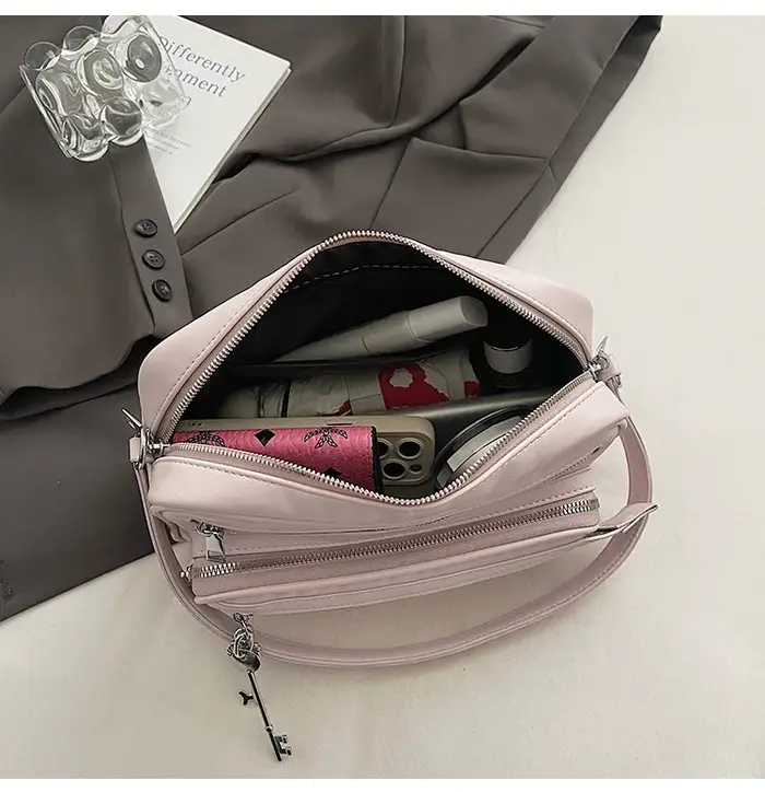 Sac messager en cuir PU souple pour femmes