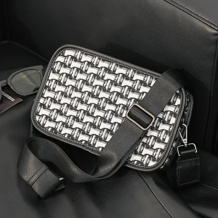 Sac à bandoulière en toile Jacquard pour hommes