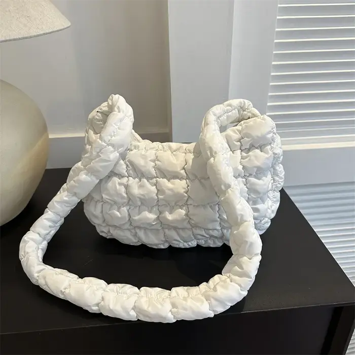 Sacs à bandoulière plissés matelassés pour femmes sac rembourré