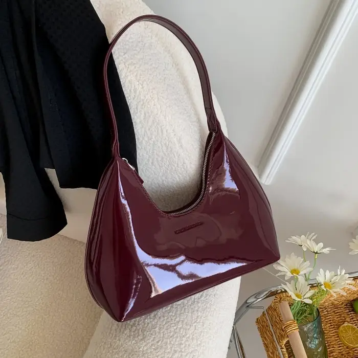 Sac luxe sac à mains femme MOODS-Sac à main en cuir verni pour femme