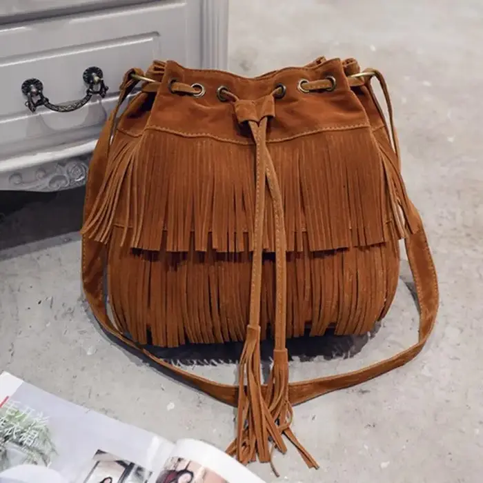 Sac à main à franges en daim pour femmes