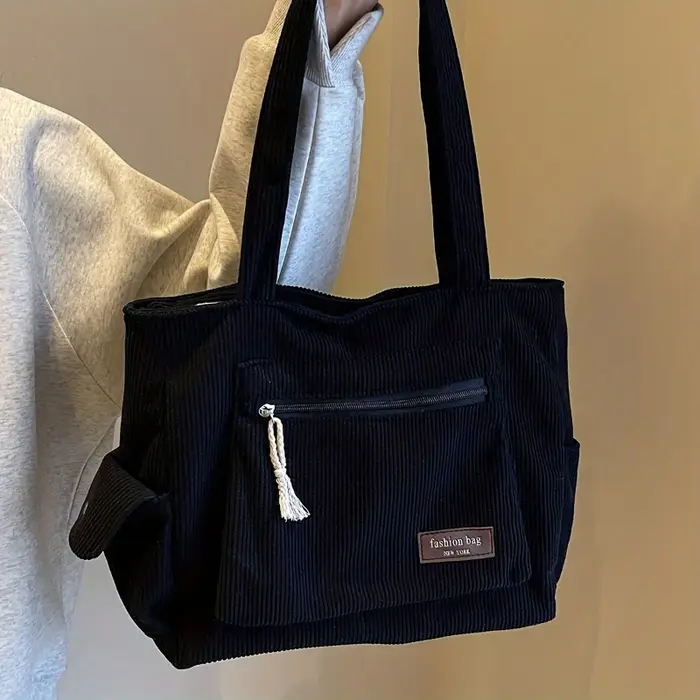 Sac fourre-tout Simple en velours côtelé