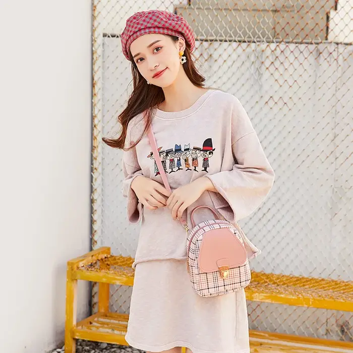 Nouveau Mini sac à dos sac à bandoulière pour adolescente Plaid femmes épaule téléphone sac à main Style coréen nouvelle tendance femme 2022