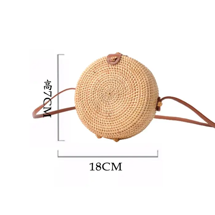 Sac à bandoulière en rotin tissé pour femmes