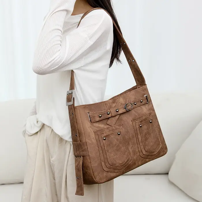 Sac à Bandoulière Inclinée en Nylon de Grande Capacité pour Femme