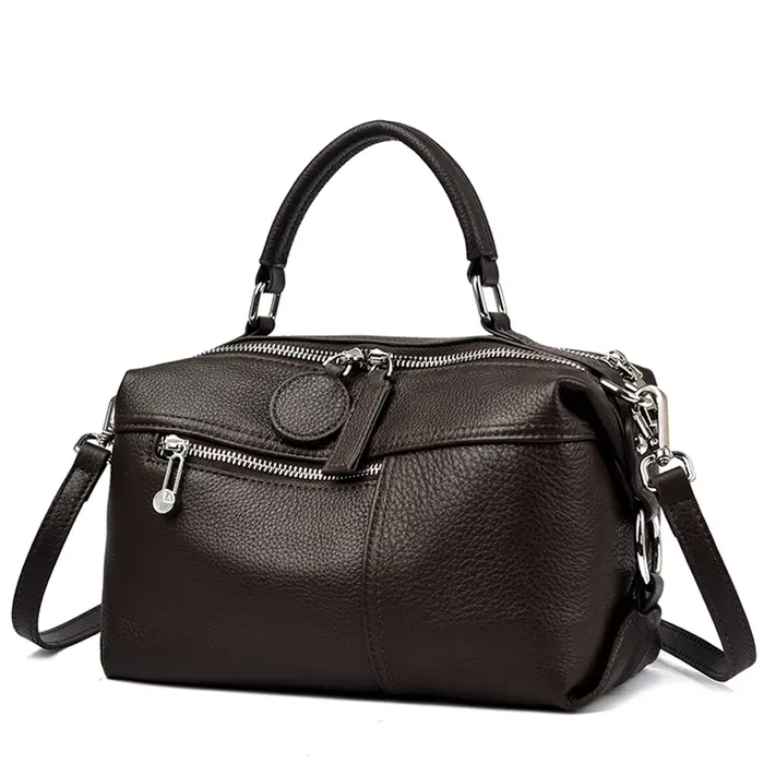 Sac Boston classique en cuir véritable