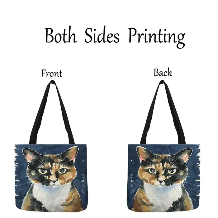 Sac à bandoulière imprimé chat noir pour femmes