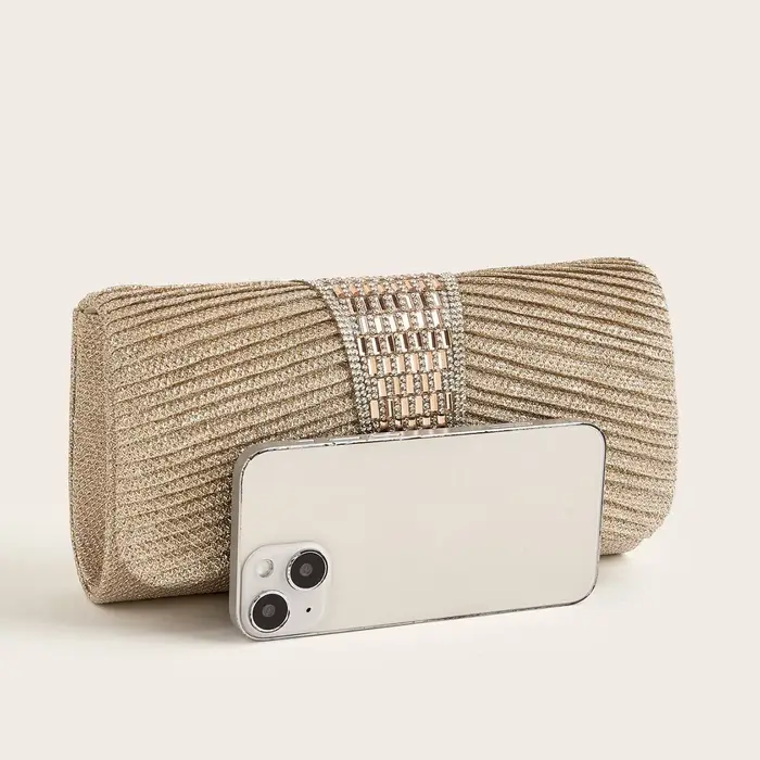 Nouvelle Pochette de Soirée Plissée Tendance en Satin