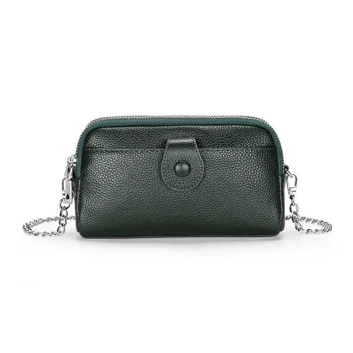Pochette en cuir véritable pour femme