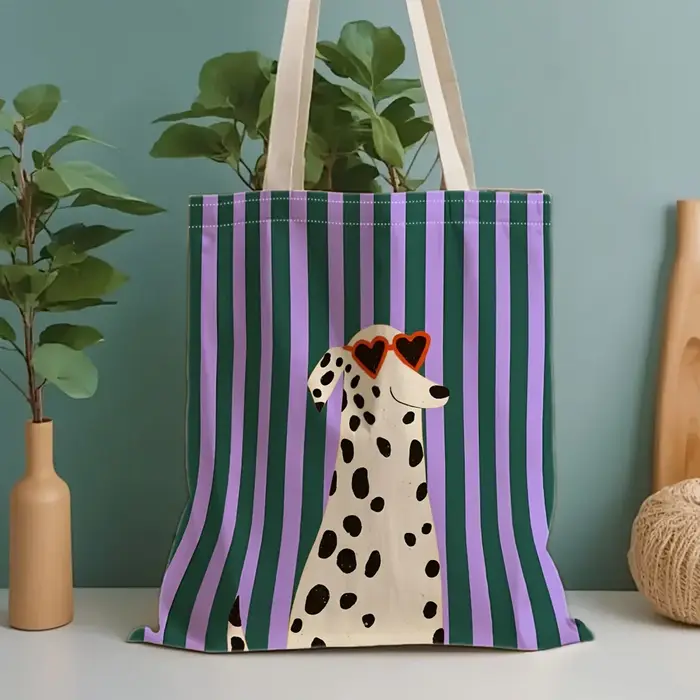 Sac en toile multifonctionnel pour femme A Dalmatian – Sert également de rangement pour bijoux et de