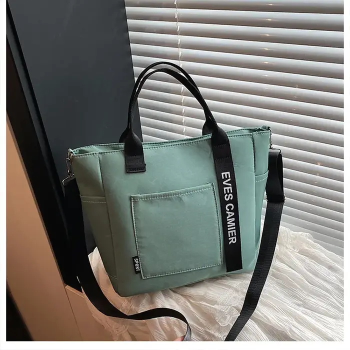 Sac fourre-tout décontracté style coréen, sac à main couleur unie grande capacité, sac à bandoulière