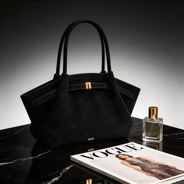 Sac à main vintage de haute qualité pour femme JW PEI, en similicuir noir, en cuir vegan, sac bandou