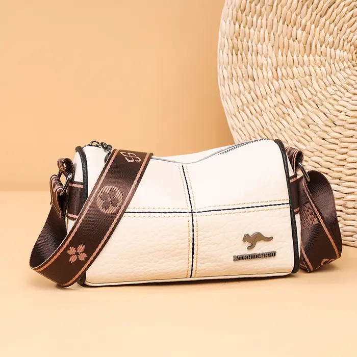 Sac à bandoulière en cuir véritable pour femme, motif lichee, sac à main de luxe, sacs initiés, sac
