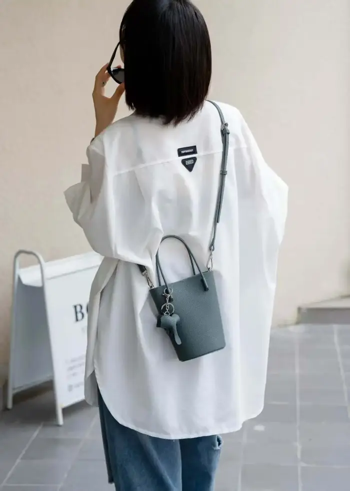 Petit sac seau d'été avec breloque éléphant, sac à main en cuir de vache 100% pour femmes, Design Si