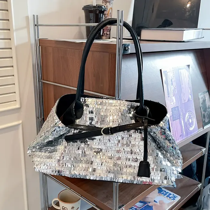 Sacs fourre-tout décontractés à sequins grande capacité, sacs à bandoulière tendance de haute qualit