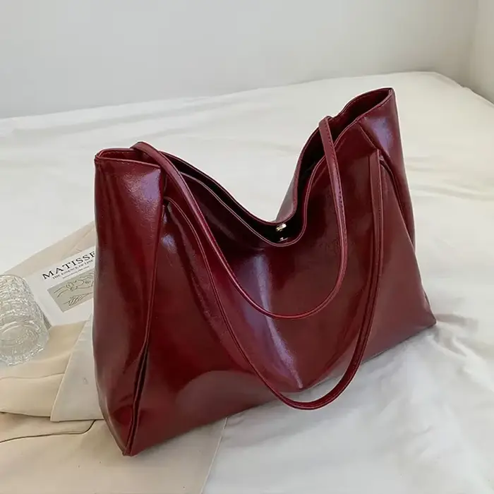 Sac fourre-tout en cuir Pu souple pour femmes