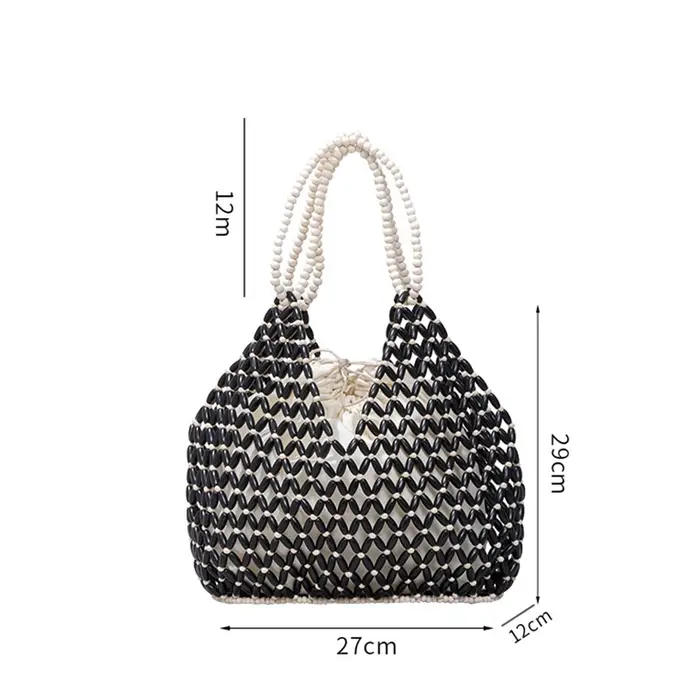 Sac à main en perles de bois tissé à la main pour femmes