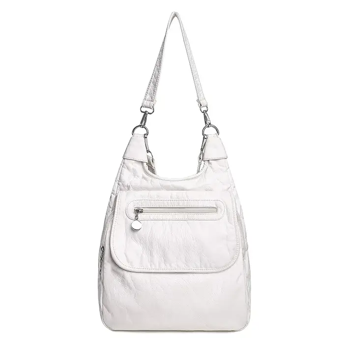 Sacs à dos blancs en cuir PU doux lavé