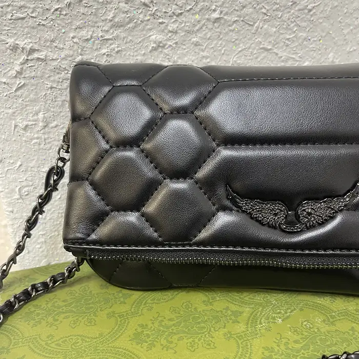 Sacs à bandoulière pour femmes, sac à bandoulière de créateur avec décoration en forme d'aile, 2 cha