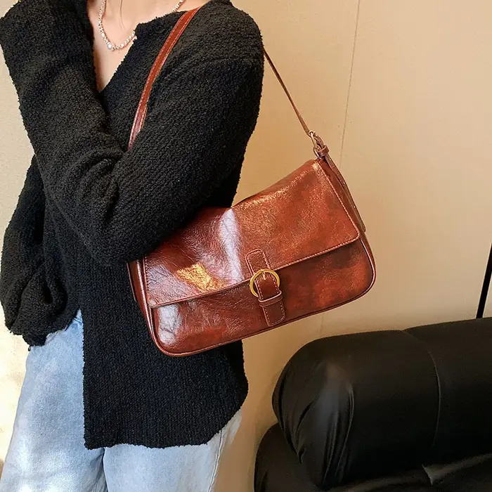 Sac à main à moraillon en PU pour femmes