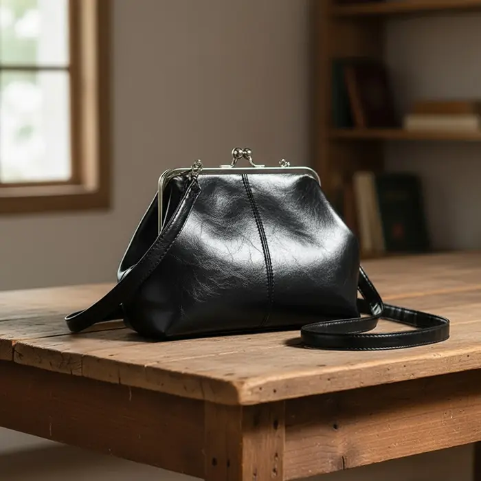 Sac à bandoulière rétro en cuir PU pour femmes, sac à fermeture à pression, sangle réglable, couleur